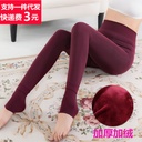 Pearl velvet leggings plus velvet padded autumn and winter women's Korean style slimming outer wear one-piece foot warm pants