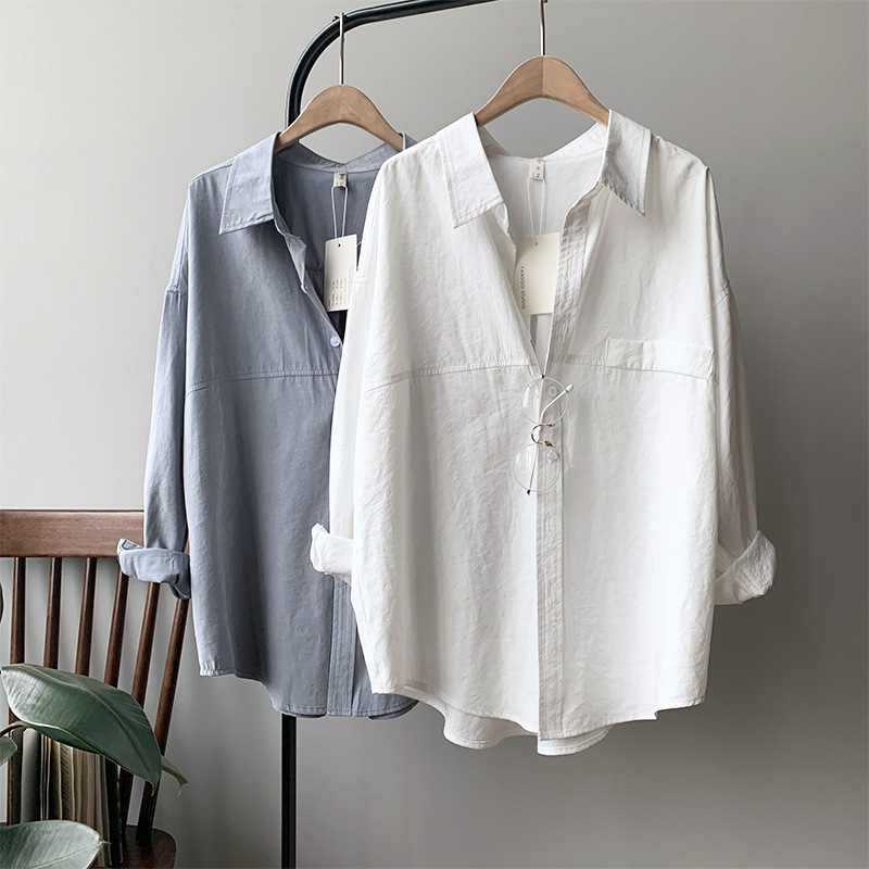 [Yan Shuang] Shirt Women's Cotton Suede Spring Profile Long Sleeve Western Style Retro Shirt 5623