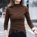 Autumn and winter chic German velvet semi-high collar top women's inner new slim slim base shirt women's wholesale