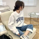 Thin Sweatshirt Women's Autumn Korean-style Round Neck Letter Printed Loose Student Jacket Women's Fashionable Coat