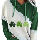 women's long-sleeved hooded sweater Clover pullover 230g fabric sweater for women in stock