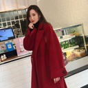 large size women's long knee-length woolen coat fat mm slim cashmere woolen coat [0802]]