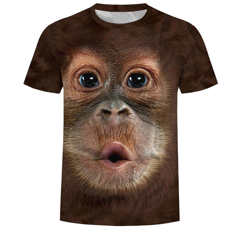 厂家直销爆款潮流 猴子 猩猩 男士T恤3D数码印花短袖上衣