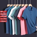 Short-sleeved T-shirt Men's Summer Traceless Ice Silk T-shirt Solid Color Half-sleeved Casual Youth Top Quick-drying Stretch Polo