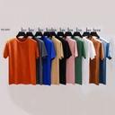 spring and summer pure color men's soft silk youth men's short-sleeved T-shirt round neck casual loose bottoming shirt