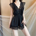 Night Tingxiang Sexy Lingerie Pajamas Lace Low-cut Sling Set Ice Silk Nightdress Fashion Home Clothes