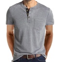 Summer Men's Short-sleeved T-shirt Men's Henry T-shirt Clothing Round Neck Top