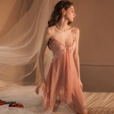 Yunjing Factory Sexy Underwear Sexy Pajamas Women's Lace Perspective Temptation with Steel Bracket Sling Nightgown
