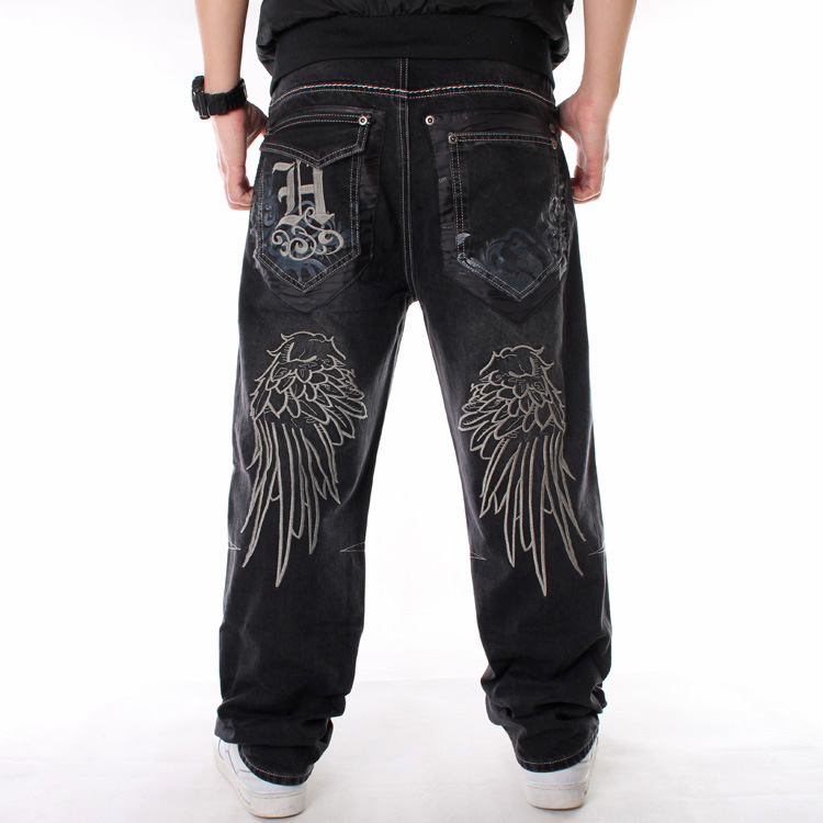 fashion Men's hip hop jeans HIPHOP hip hop clothing washed loose skateboard pants plus size
