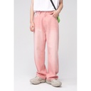 MTLCLOTHES men's clothing | Four Seasons Korean style personalized straight pink wide leg jeans for men