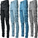 Large quantity discount high elastic Europe and the United States side pocket small feet skinny jeans men