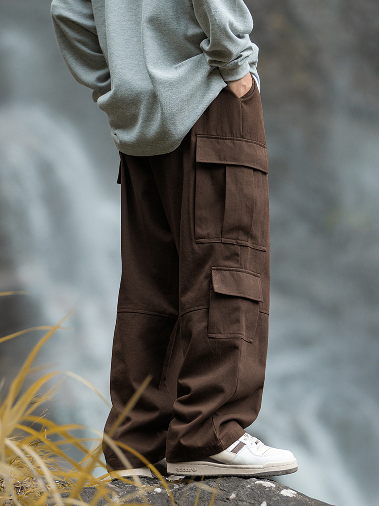 Mountain Three-dimensional Pocket Workwear Casual Pants Men's Autumn and Winter Loose Stitching Design Japanese Outdoor Pants