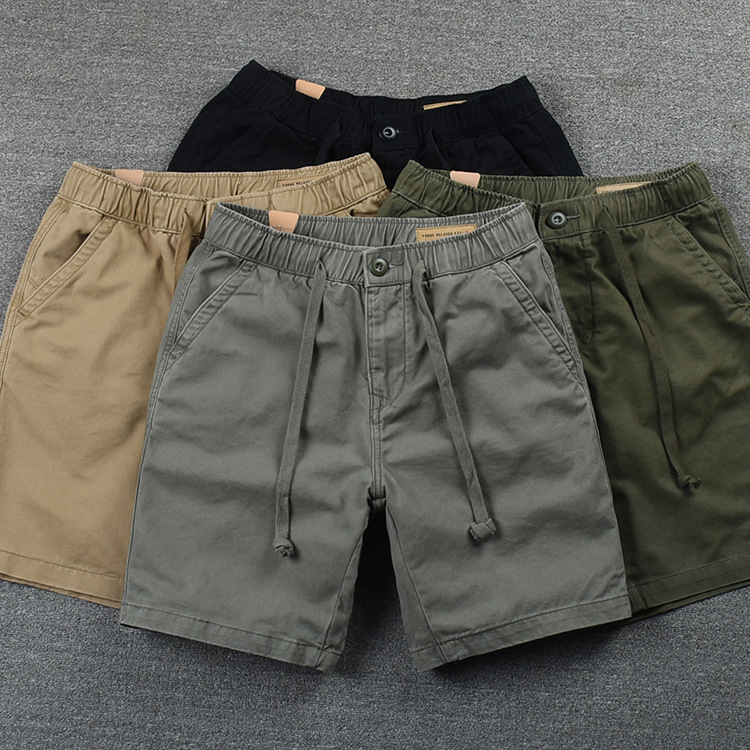 Summer Loose Waist Casual Shorts Summer Men's Solid Color Shorts Korean Fashionable Men's Tether Pants