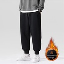 Autumn and Winter Fleece-lined Men's Pants Sports Casual Leg Pants Young Students Loose Sweatpants Warm Thick Cotton Pants