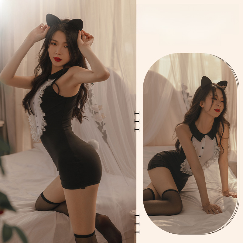 The Temptation of Desire Internet Celebrator Sex Underwear Cat Girl Bunny Hip Dress Role Playing Uniform Set