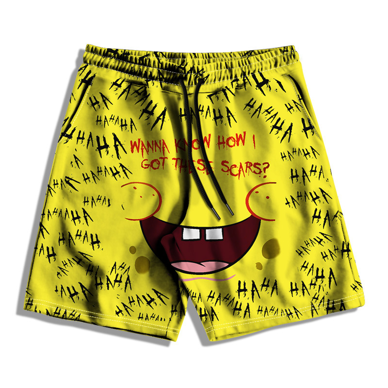 summer cartoon series 3D printed shorts summer loose beach pants fashion casual shorts men