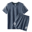 shopee Sports Suit Men's Summer Thin Quick-drying Running Suit Short-sleeved T-shirt Two-piece Casual Men's Clothing Manufacturers