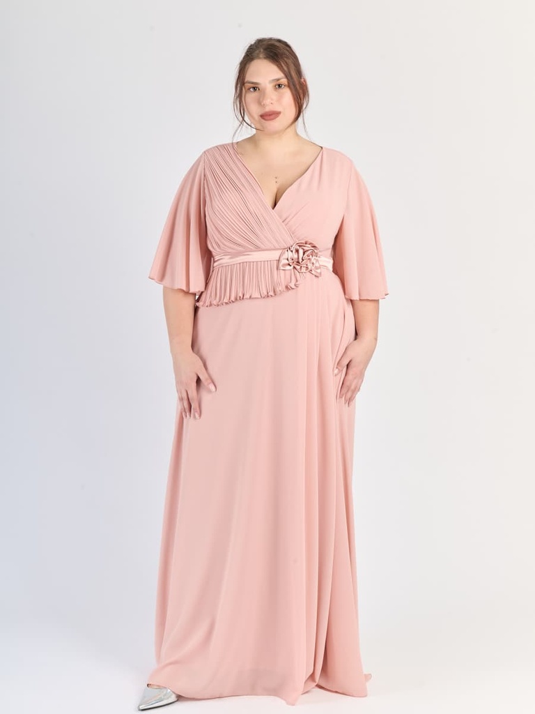 [5-21697285_5291] Occasion Dress — Multicolour (L515) (Dusty Pink)