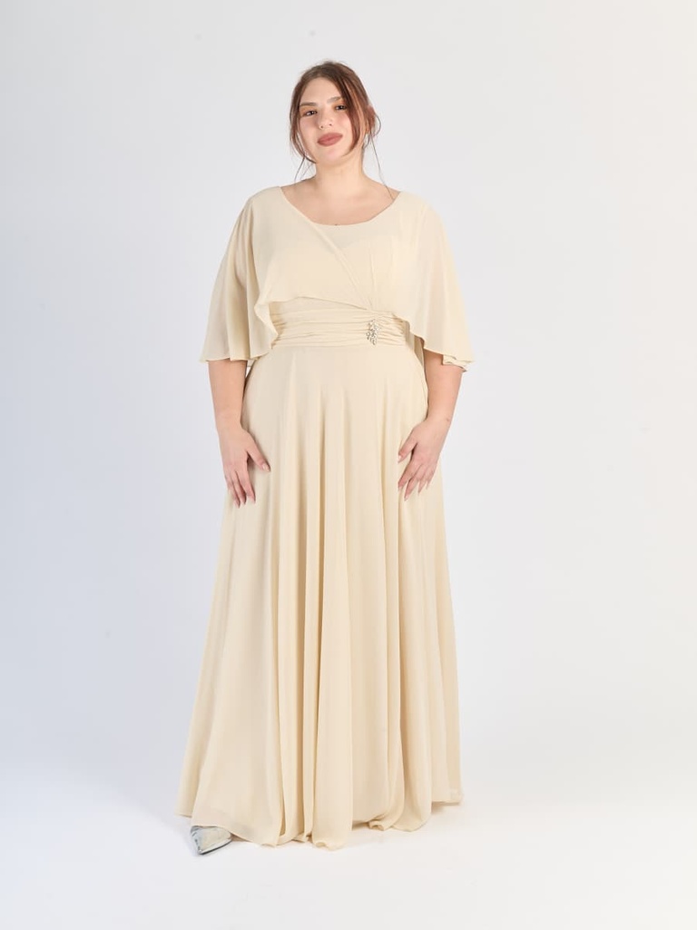 [5-21428796_5308] Occasion Dress — Beige (50268)