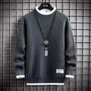 Half Turtleneck Sweater Men's Autumn and Winter Knitwear Sweater Junior Handsome Twist Base Shirt Winter Clothing