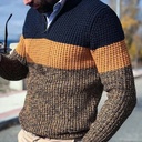 fashion men's casual sweater knitted pullover Polo long sleeve zipper collar plus size men's clothing