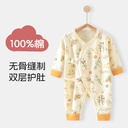 zh003 born Clothes Pure Cotton Baby Clothes Autumn and Winter Butterfly Clothes Baby Jumpsuit Class A Pure Cotton Boneless