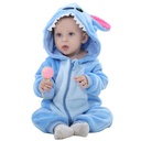MICHLEY Flannel Children's Crawling Clothes Baby Clothes Autumn and Winter Long Sleeve Harper born Cartoon Jumpsuit