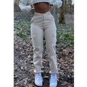 High quality hip trousers high waist multi-pocket frock fashion stretch trendy street trendy women's pants