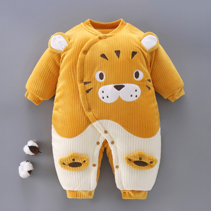 Baby's Jumpsuit Thickened Cotton Clothes for Boys and Girls Baby's Clothes for Going Out in Autumn and Winter