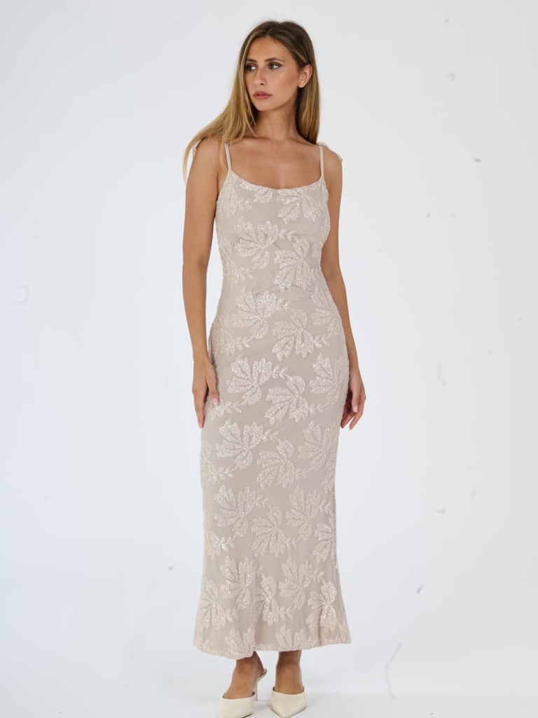 [5-21274748_5463] Occasion Dress — Beige (26836)