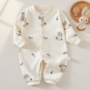 Spring and Autumn Pure Cotton Boneless Baby Conjoined Kazak Clothes born Baby Boys and Girls 0-1 Year Old Baby Kazak Clothes Climbing Clothes Base