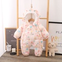 born baby conjoined clothes autumn and winter suit thickened velvet warm winter baby ha clothes out holding clothes winter clothes