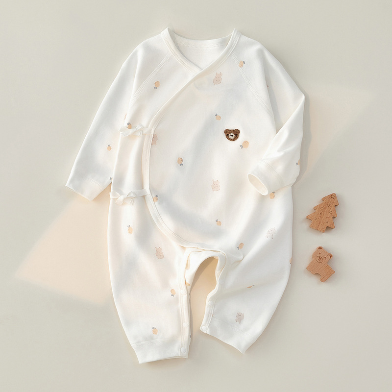 born Clothes Spring and Autumn Boneless Baby Jumpsuit Pure Cotton Hayi Climbing Clothes Long Sleeve Home Clothes Baby Clothes