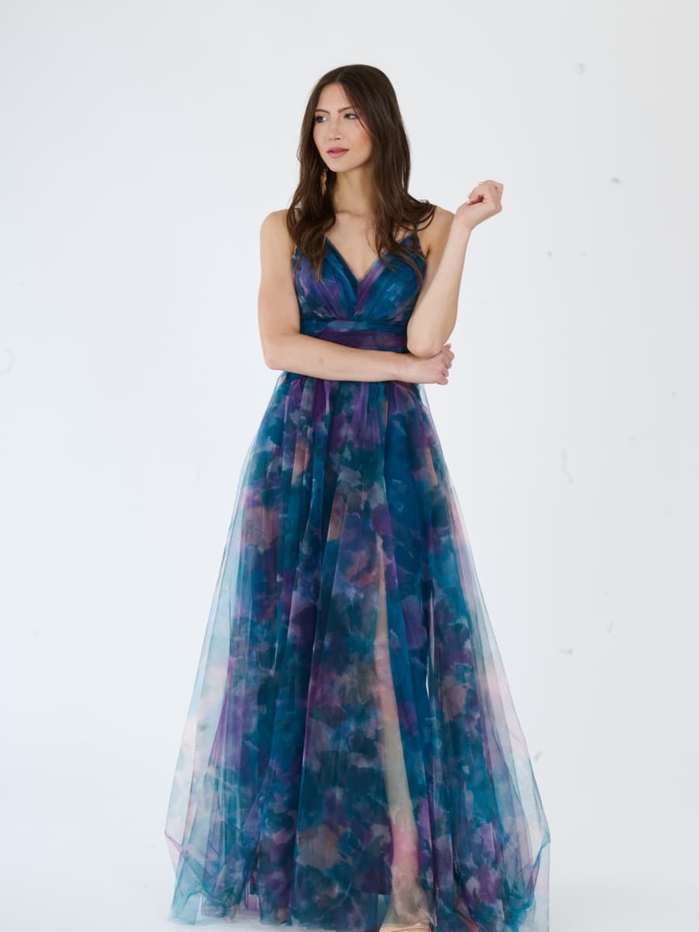 [5-21950844_5487] Occasion Dress — Multicolour (81130) (Teal)