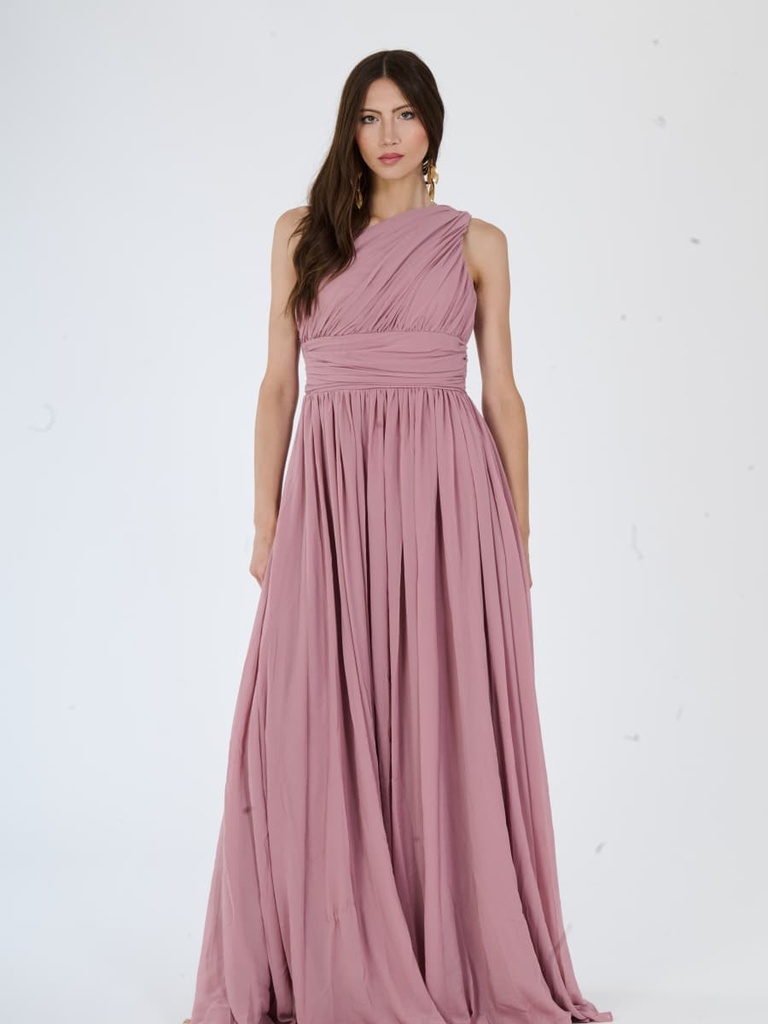 [5-21379341_5497] Occasion Dress — Dusty Pink / Lavender (Dusty Pink, L/XL)