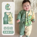 Baby Clothes Spring and Autumn Warm Jumpsuit Suit Super Cute Baby Vest Spring Cotton-padded born Clothes