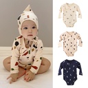 ins Spring Korean-style Baby Jotsuit Climbing Wear Baby Boys and Girls Cotton Printed Long-sleeved Bag Fat Clothes
