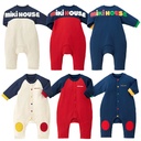 In stock miki children's clothing romper children's letter long-sleeved jumpsuit children's romper outwear one-piece delivery
