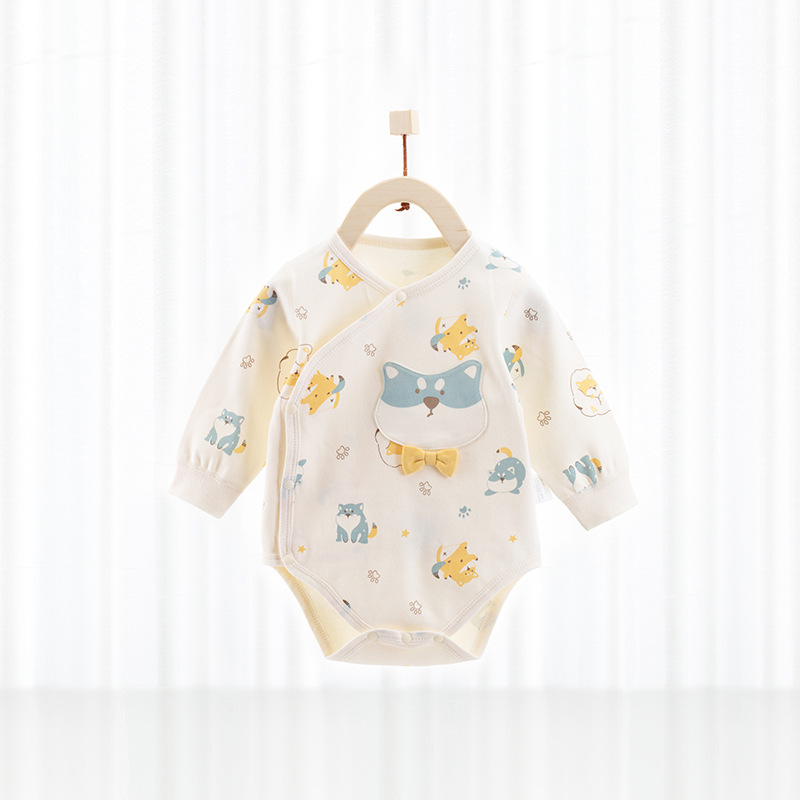 Baby Spring and Autumn Cotton Triangle Bag Fat Clothes born Jumpsuit Pajamas Baby Base Long Sleeve Clothes Climbing Clothes