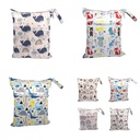 TSOOCOSY Cartoon Printed Baby Double Zipper Diaper Bag Washable Diaper Bag Storage Bag E-Commerce