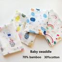 Baby Bamboo Cotton Coated Bamboo Fiber Blanket for borns 2/2-Layer Summer Thin Cover Blanket for Baby Carriage