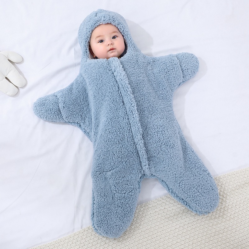 Coated baby quilt for winter thickened born out-of-town child startle-proof winter quilt Baby Swaddling sleeping bag