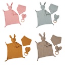 Baby Cotton Gauze Animal Anchorage Towel Slippery Towel Beech Rabbit Ear Bite Ring Three-piece Set