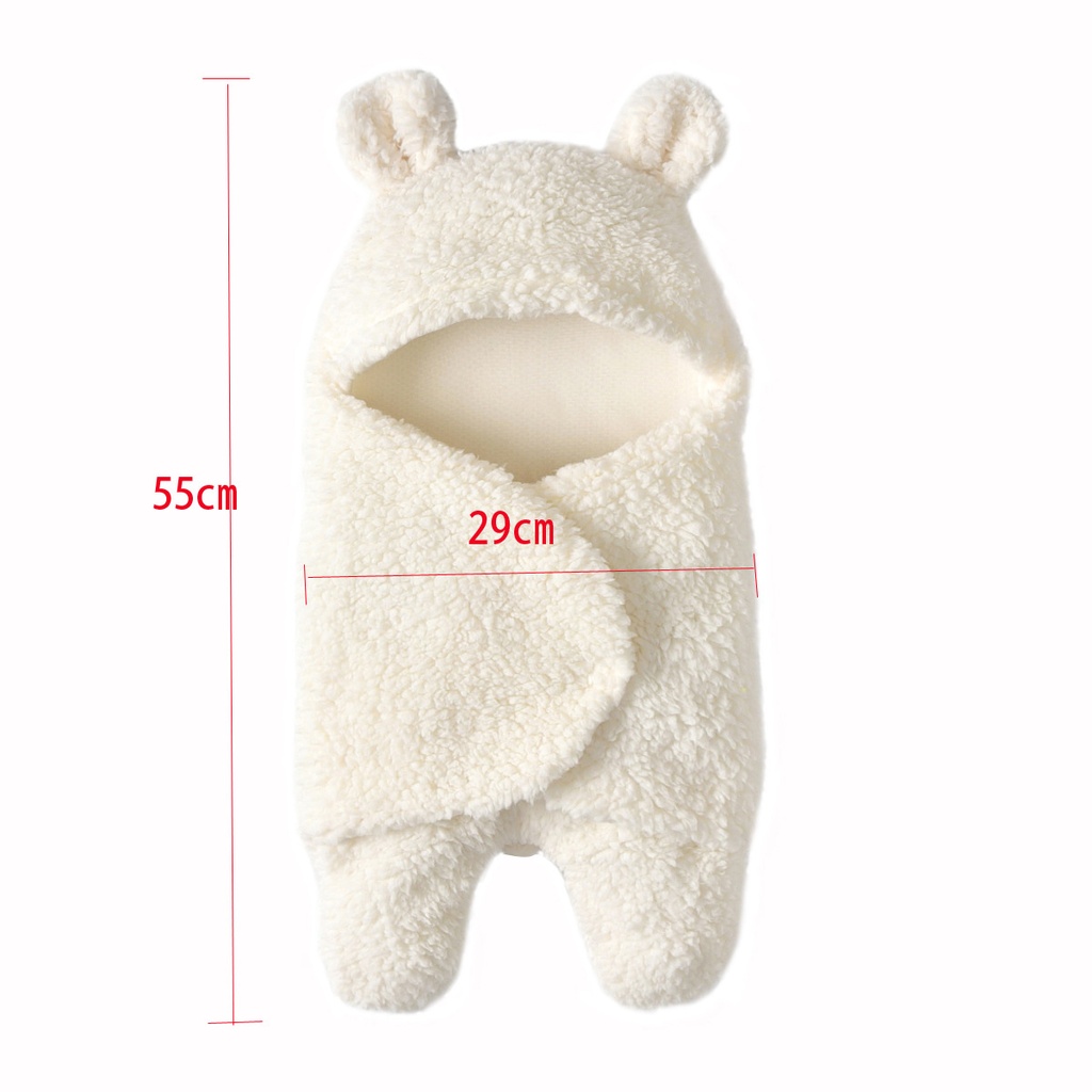 Baby Super Soft Autumn and Winter Plush Swaddling Baby Cartoon Wool Lamb Cushion Blanket Baby Bag