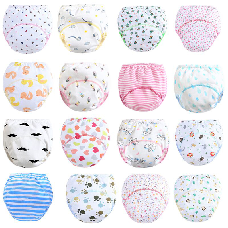 Three-layer study pants training pants cloth diaper pants printed diaper pants pull-up pants