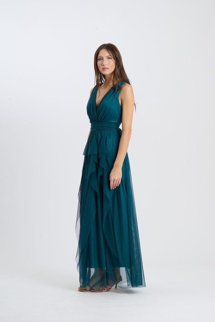 [5-21396284_5726] Occasion Dress — Multicolour (20023) (Teal)
