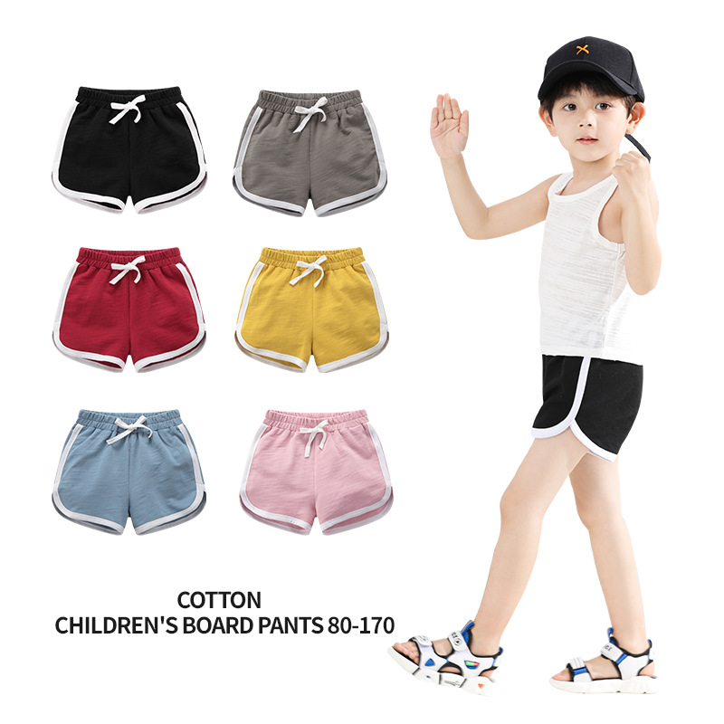 Children's Beach Pants Children's Large Children's Cotton Shorts Summer Outer Wear Sports Casual Hot Pants Men's and Women's Children's Wear