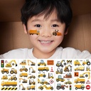Children Cartoon Engineering Car Tattoo Sticker Boy Space Digging Robot Car Face Sticker