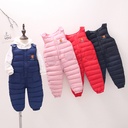Children's Cotton Pants Baby's one-body Strap Down Cotton Pants Boys and Girls Infants Fleece-lined Thick Pants