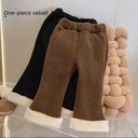 Girls' Fleece Pants Autumn and Winter Warm Western Style Children's Korean-style Trousers Baby Girls' Fleece-lined Cotton Pants Winter Wear